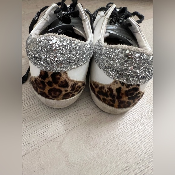 Golden Goose Superstar Leather sneaker with glitter and leopard print heel - Picture 10 of 11
